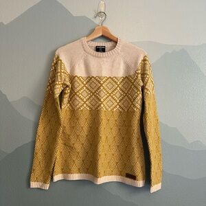 Elegant Cream and Yellow Patterned Sweater